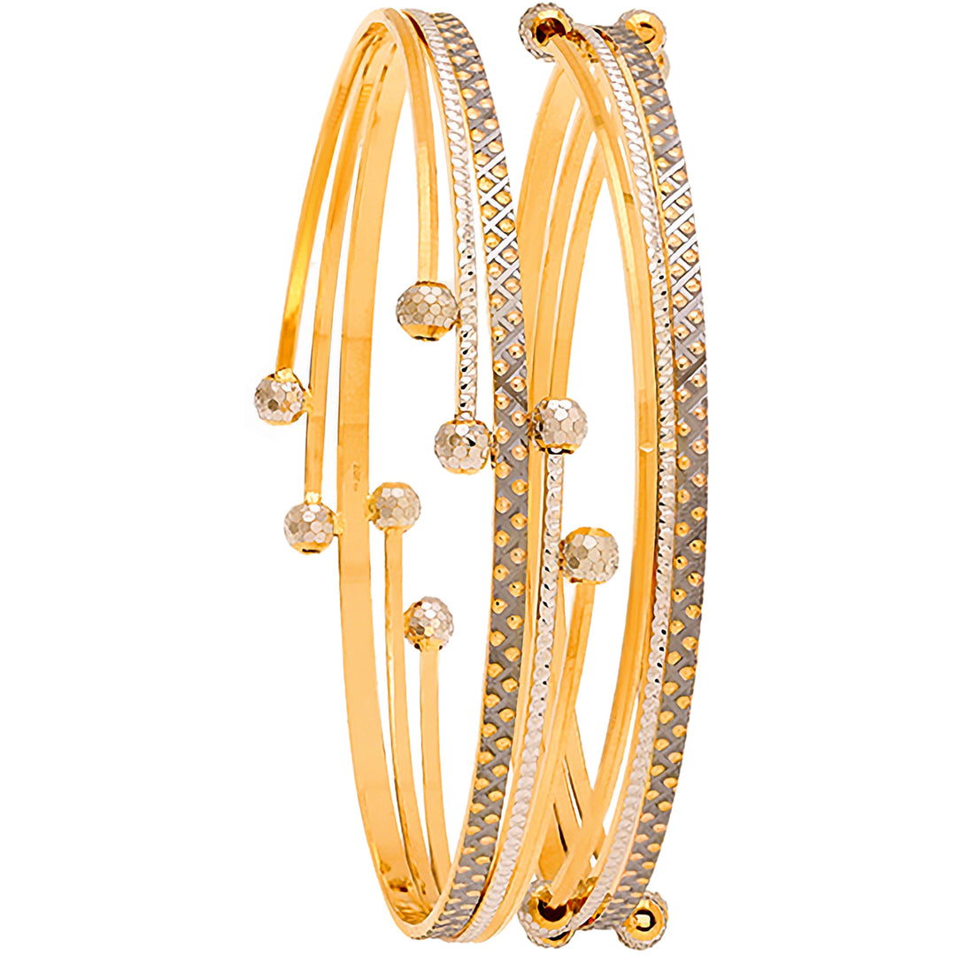 2.8 Size Two tone 2pcs Bangle in 22K Gold