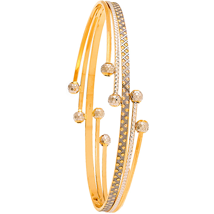 2.8 Size Two tone 2pcs Bangle in 22K Gold