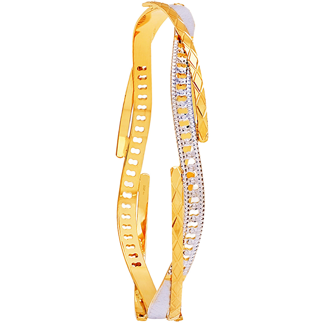 2.4 Size Two tone 2pcs Bangle in 22K Gold