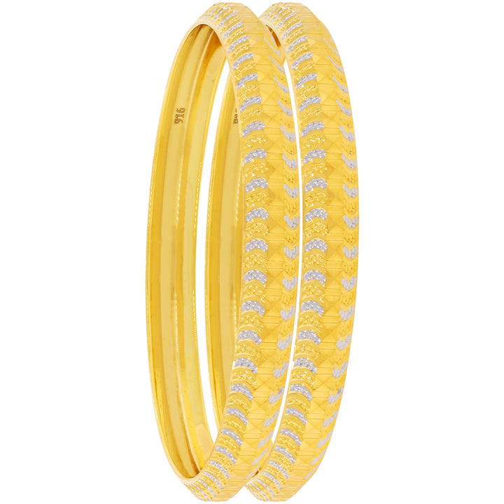 2.8 Size Two tone 2pcs Bangle in 22K Gold