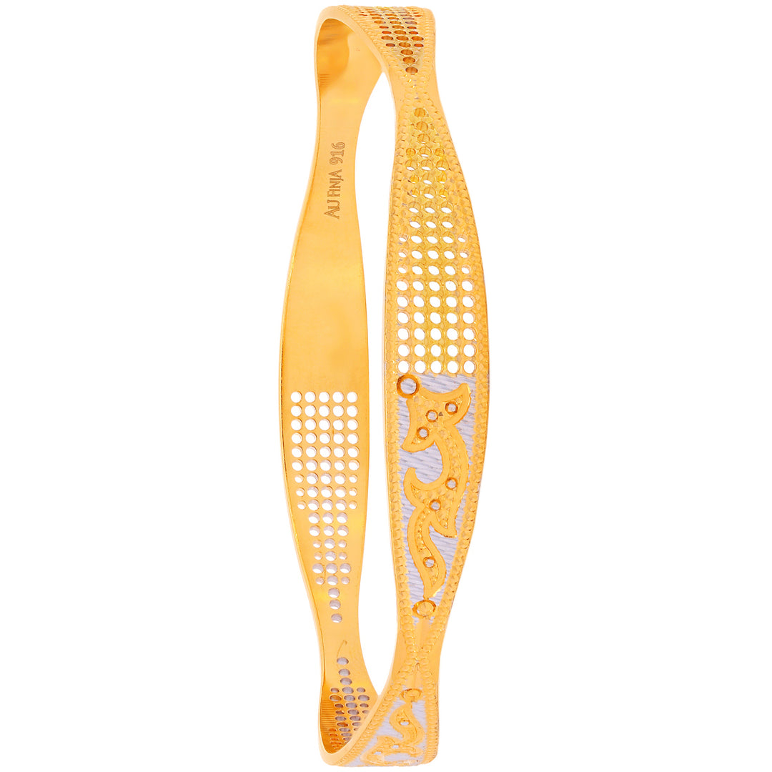 2.7 Size Two tone 2pcs Bangles in 22K Gold