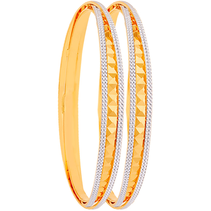 2.6 Size Two tone 2pcs Bangle in 22K Gold
