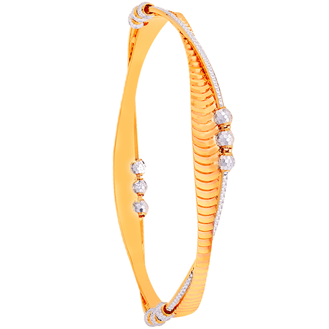 2.8 Size Two tone 2pcs Bangle in 22K Gold