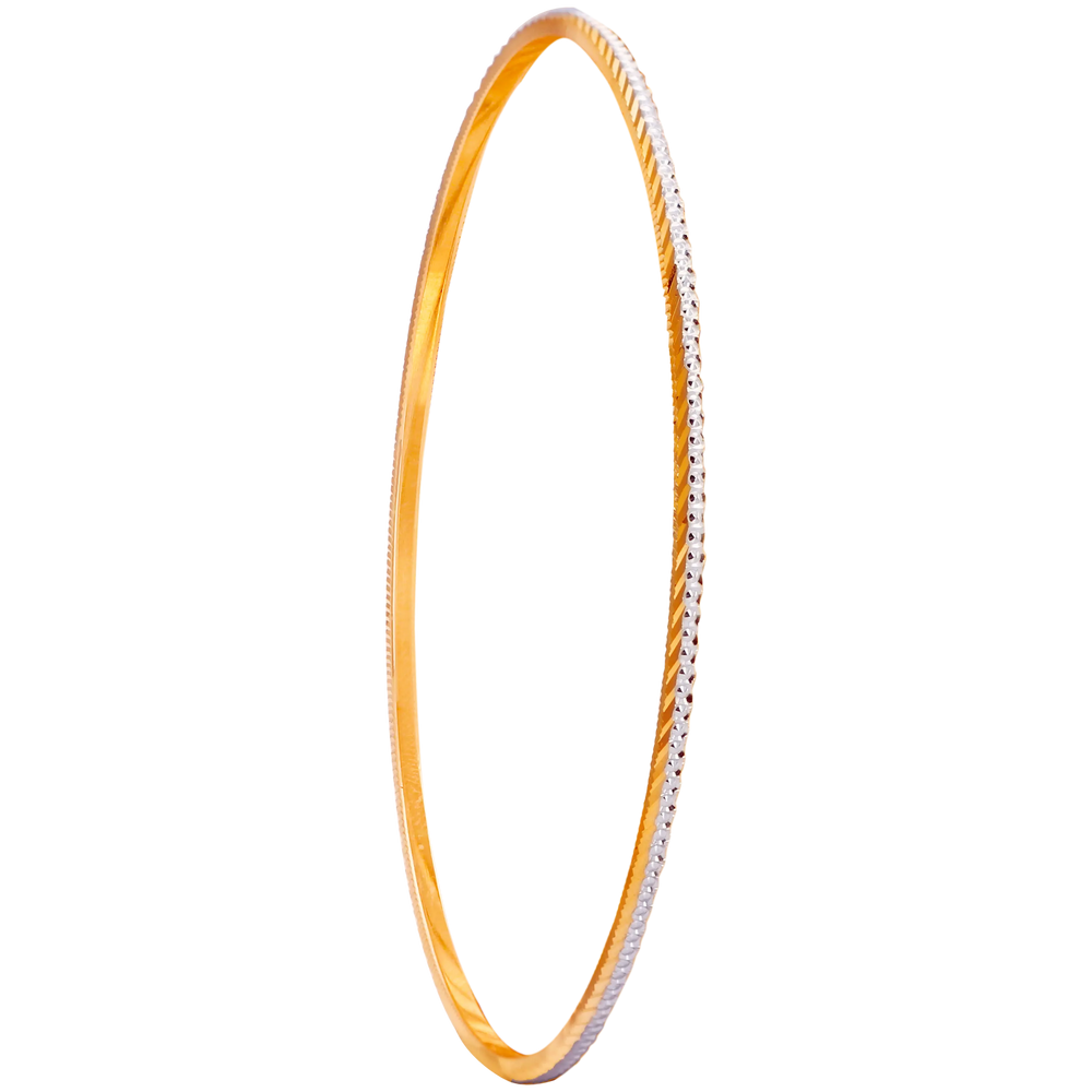 2.6 Size Two tone Set of 6pcs Bangles in 22K Gold