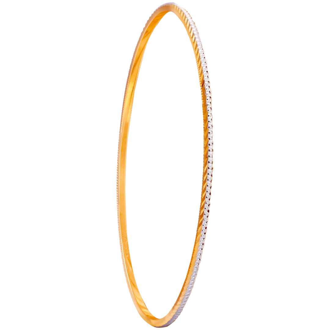 2.6 Size Two tone Set of 6pcs Bangles in 22K Gold