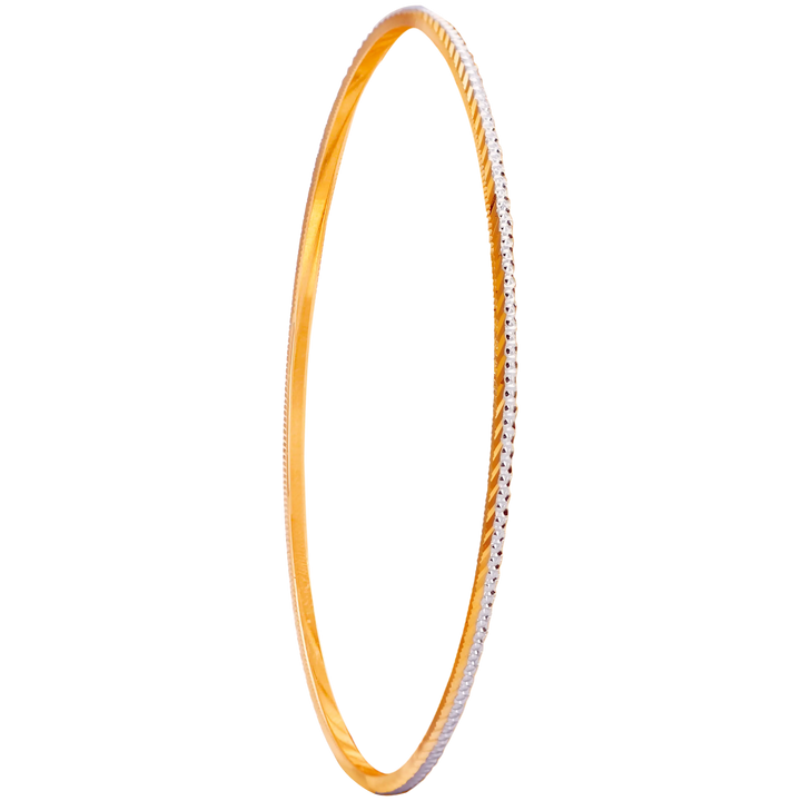 2.6 Size Two tone Set of 6pcs Bangles in 22K Gold