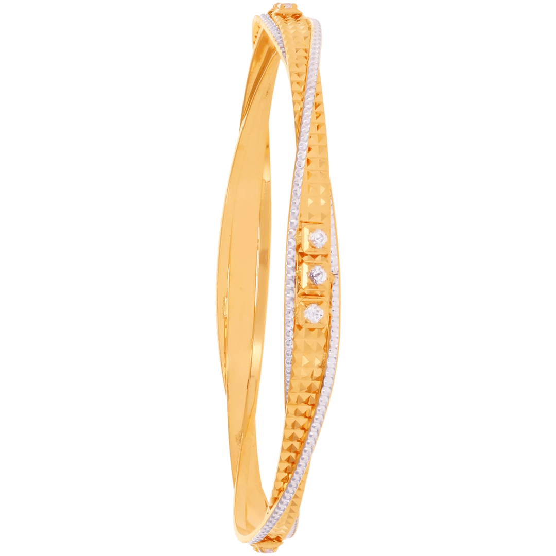 2.10 Size Two tone 2pcs Bangle in 22K Gold