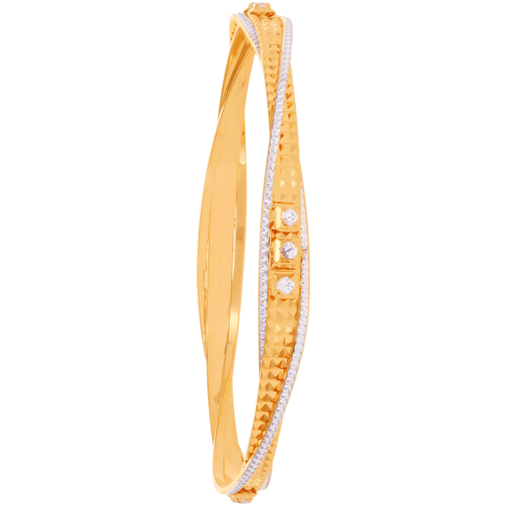 2.10 Size Two tone 2pcs Bangle in 22K Gold