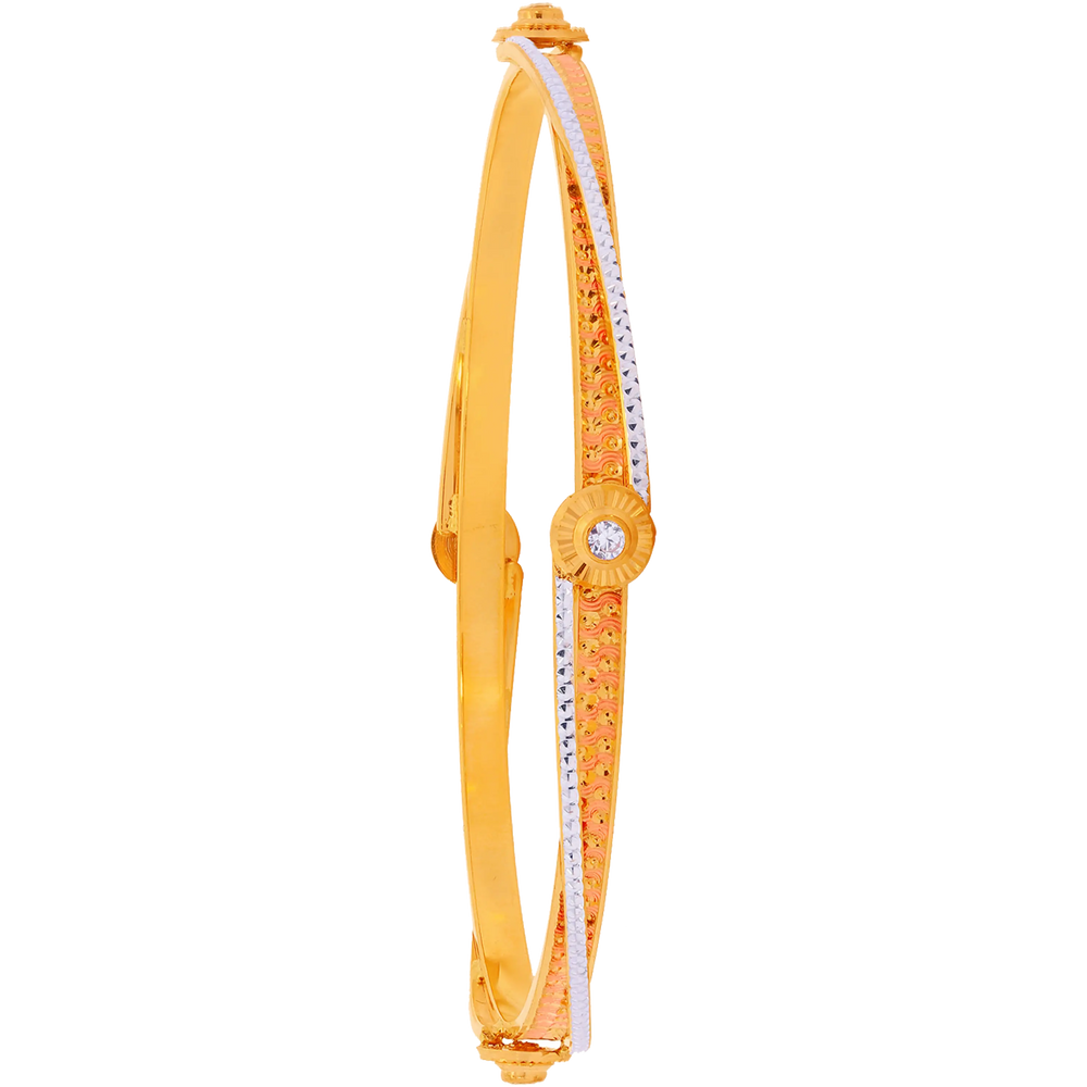 2.4 Size Three tone 2pcs Bangle in 22K Gold