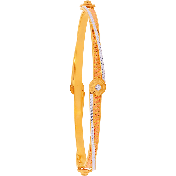 2.4 Size Three tone 2pcs Bangle in 22K Gold