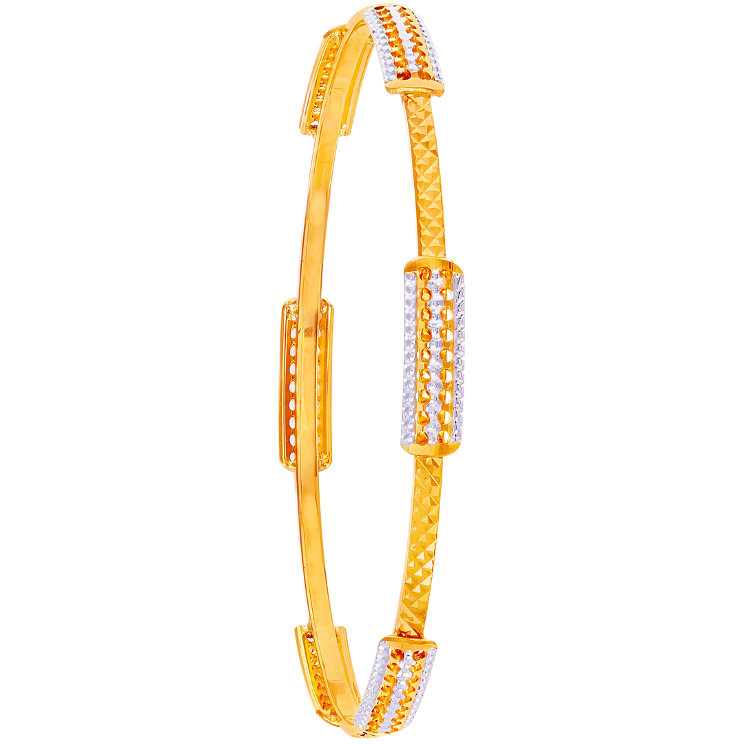 2.4 Size Two tone Set of 4pcs Bangles in 22K Gold