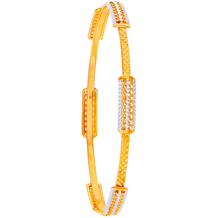 2.4 Size Two tone Set of 4pcs Bangles in 22K Gold
