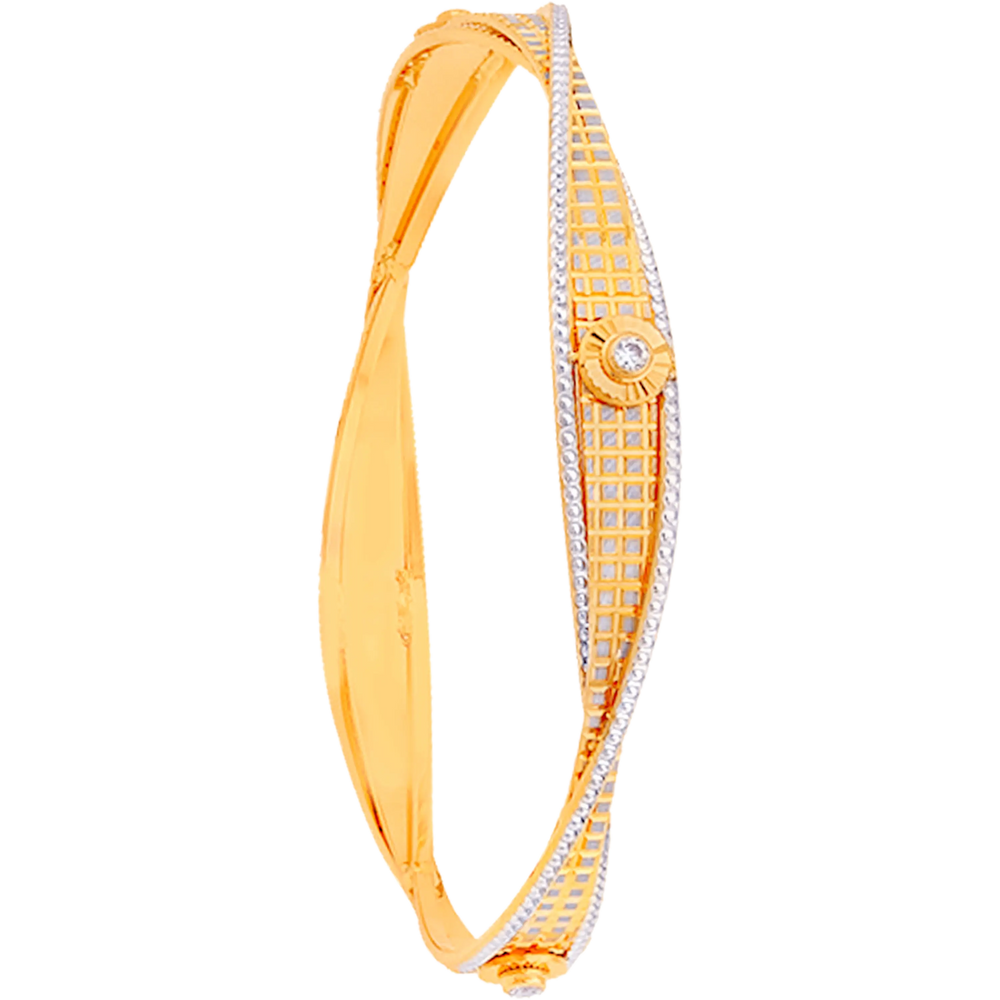 2.4 Size Two tone 2pcs Bangle in 22K Gold