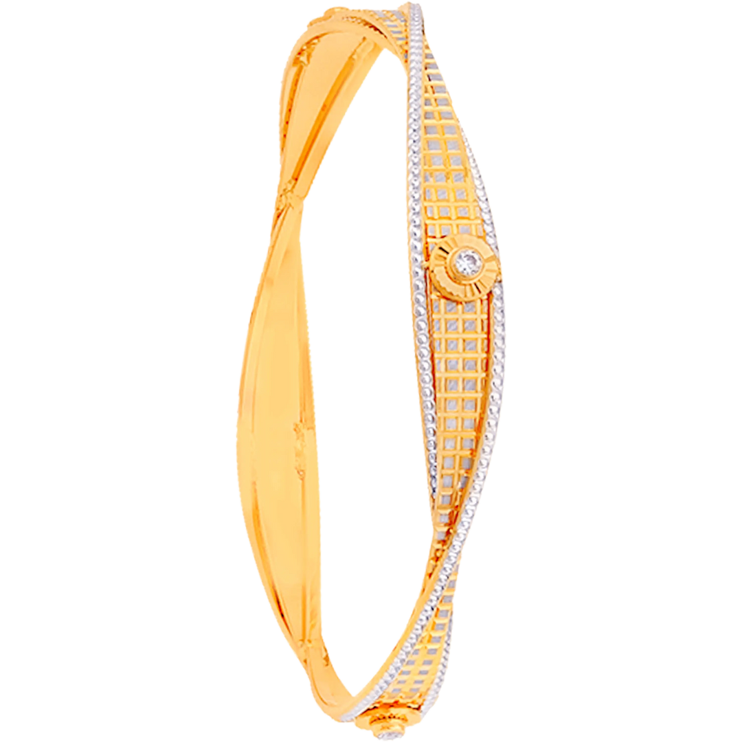 2.4 Size Two tone 2pcs Bangle in 22K Gold