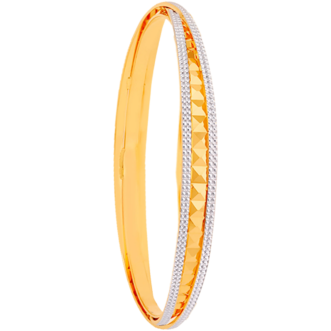 2.9 Size Two tone 2pcs Bangle in 22K Gold