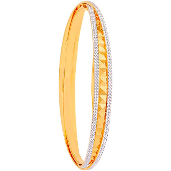 2.9 Size Two tone 2pcs Bangle in 22K Gold