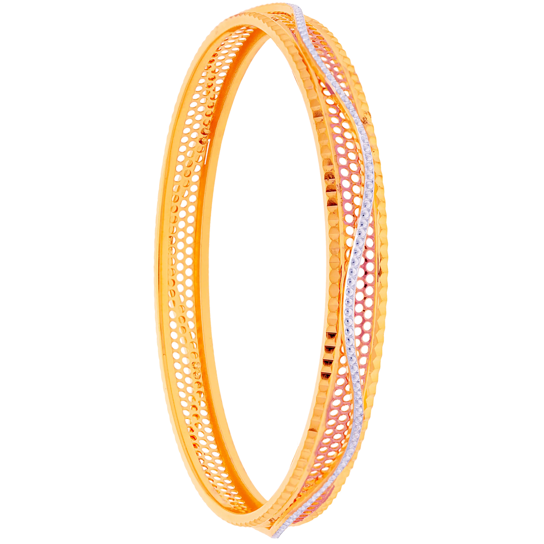 2.7 Size Three tone 2pcs Bangle in 22K Gold