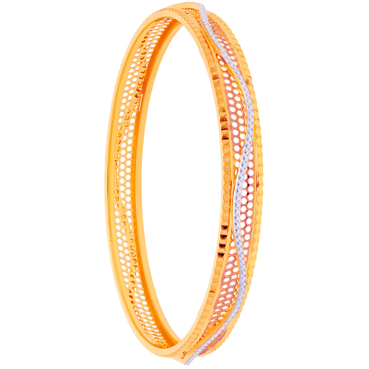 2.7 Size Three tone 2pcs Bangle in 22K Gold