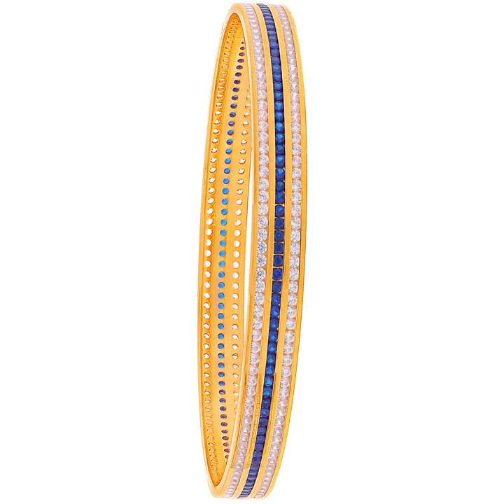 2.8 Size 2pcs Bangle With Gemstones in 22K Gold