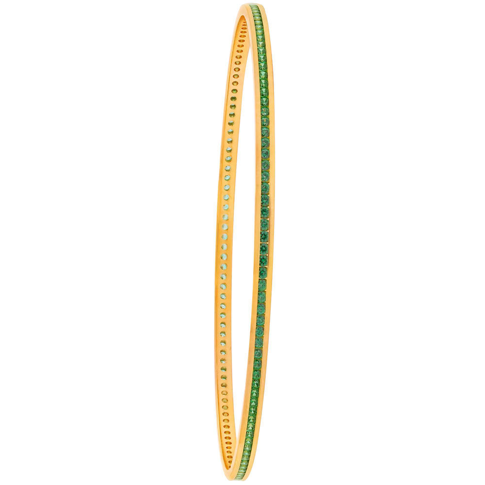 Captivating 2pcs Bangle With Gemstones in 22K Gold