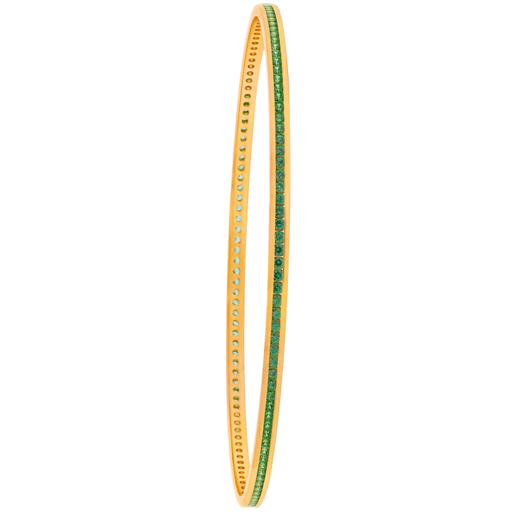 Captivating 2pcs Bangle With Gemstones in 22K Gold