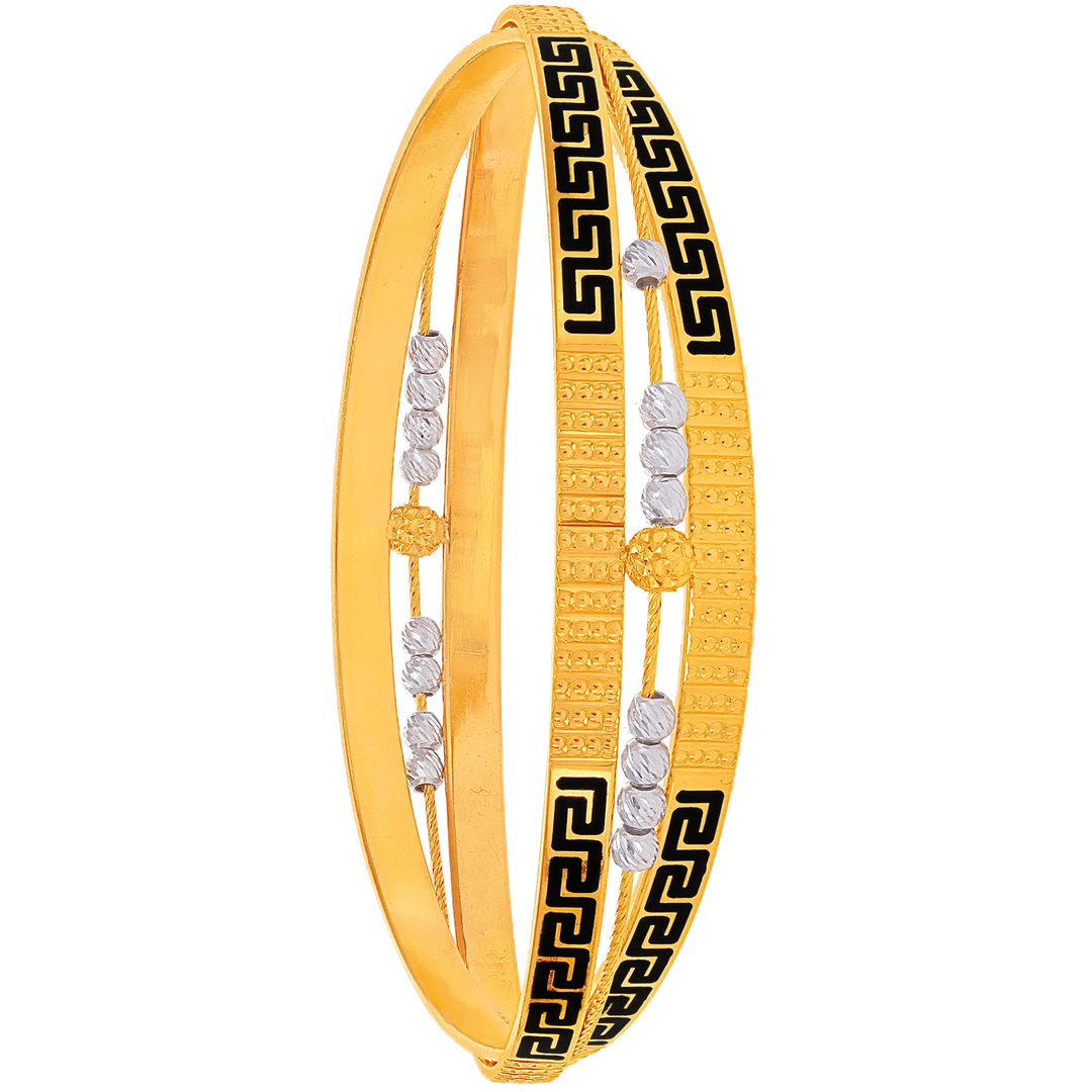 2.8 Size Two tone Minakari 2pcs Bangle in 22K Gold