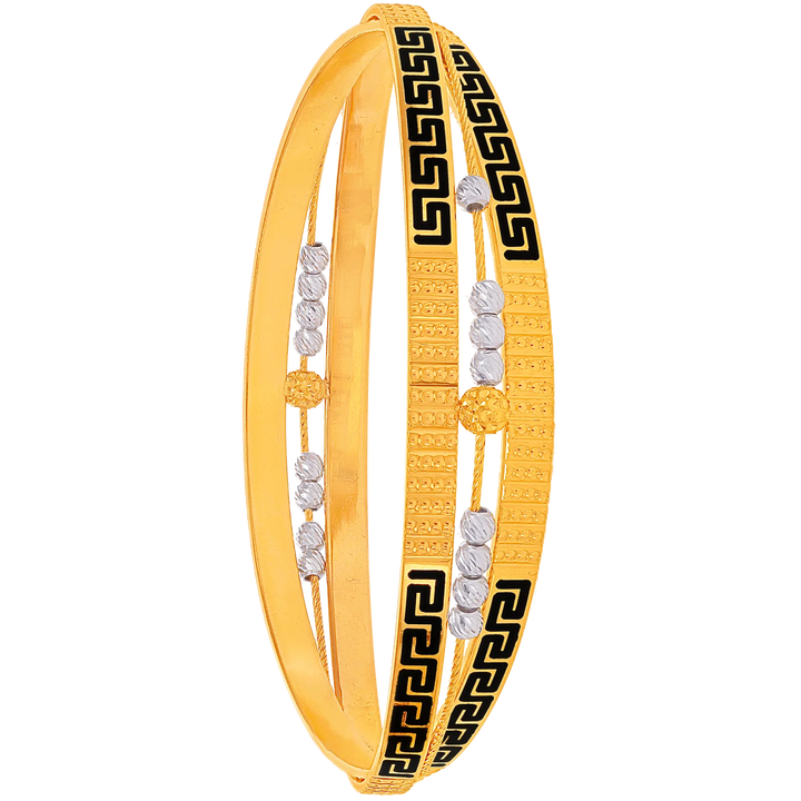 2.8 Size Two tone Minakari 2pcs Bangle in 22K Gold