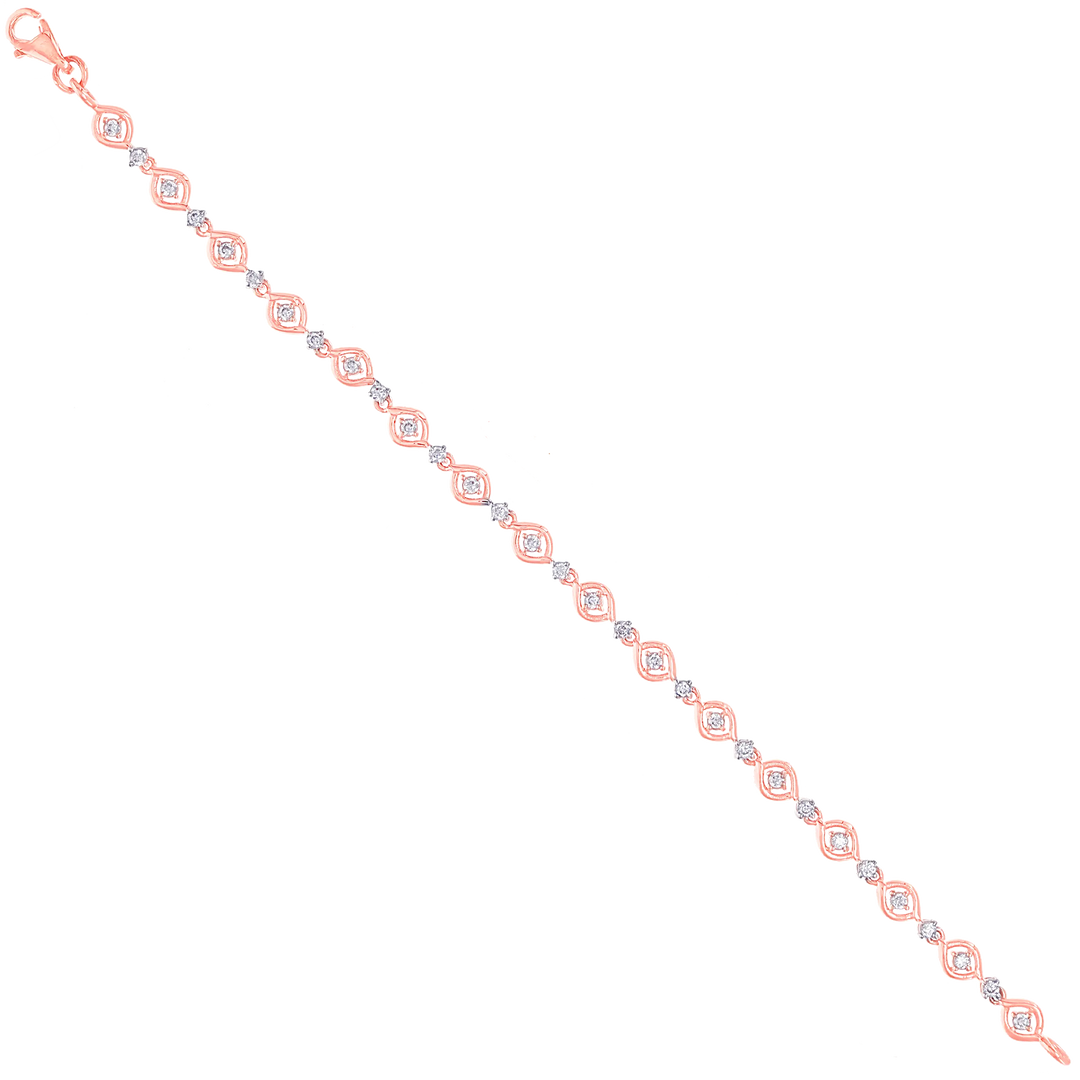 Brilliant Bracelet With CZ in 18K Rose Gold