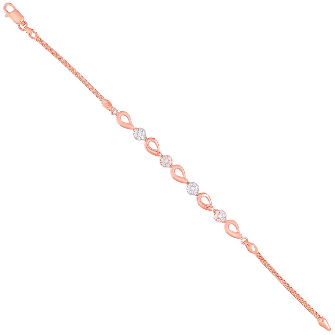 Attractive Bracelet With CZ in 18K Rose Gold