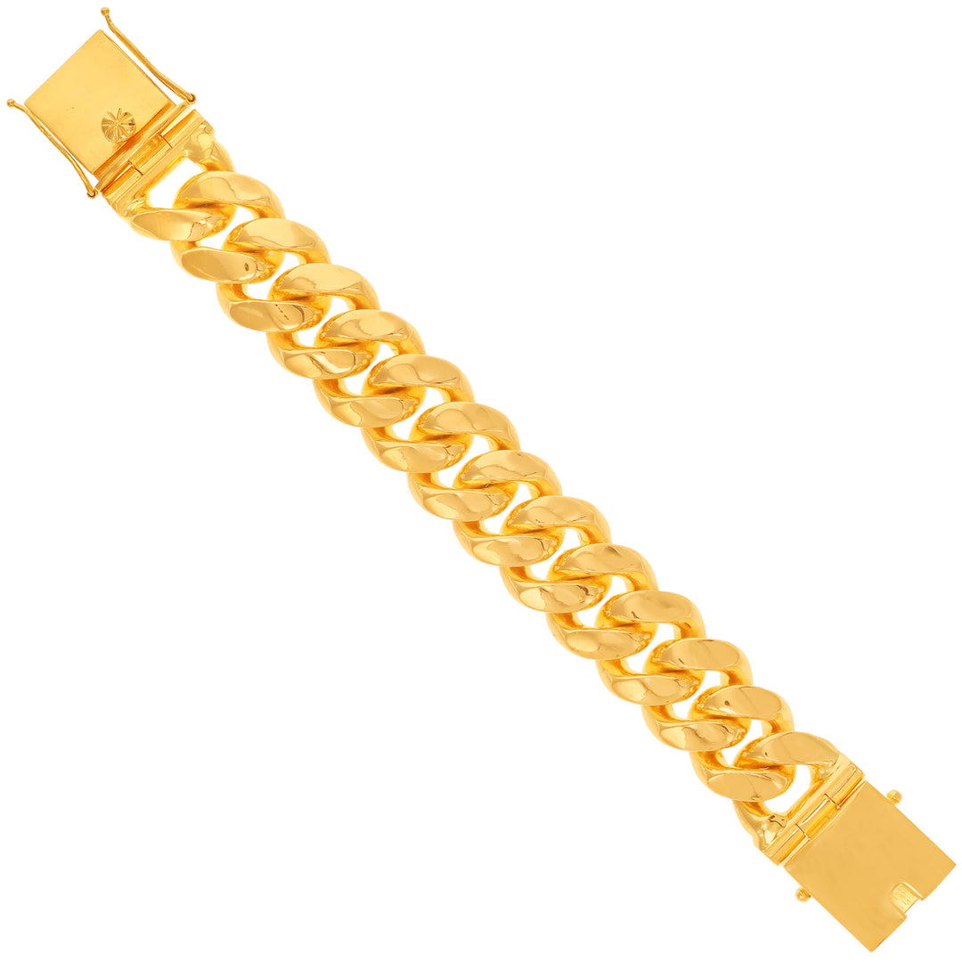 Detailed Cuban Link Bracelet in 22K Gold