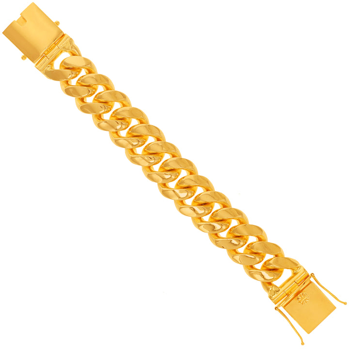 Detailed Cuban Link Bracelet in 22K Gold