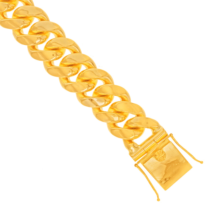 Detailed Cuban Link Bracelet in 22K Gold