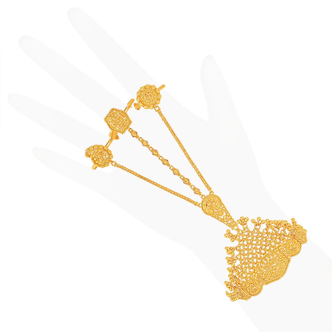 Mesmerizing Finger Bracelet in 22K Gold