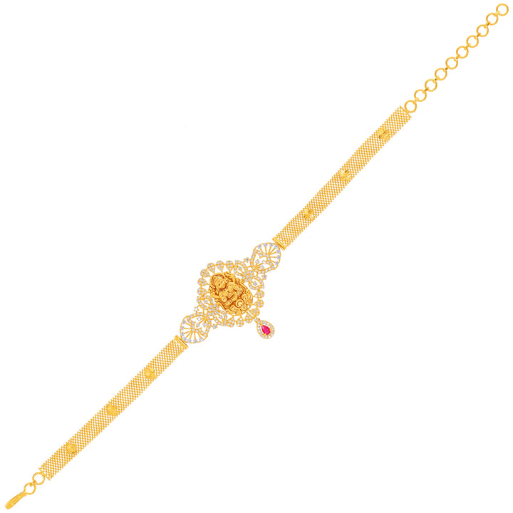 Laxmi Armlet (Baju Bandh) With CZ & Ruby in 22K Gold