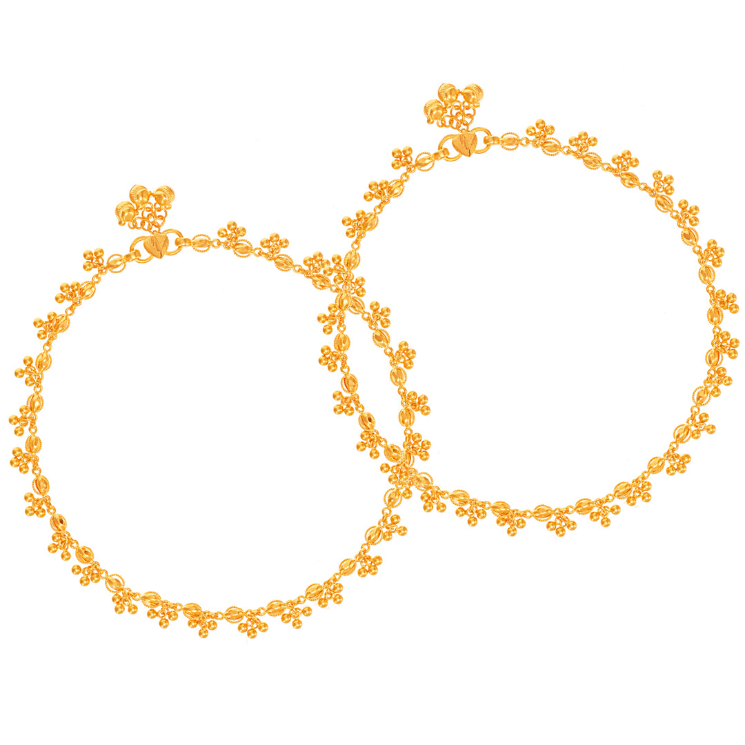 Fascinating 2pcs Payal in 22K Gold