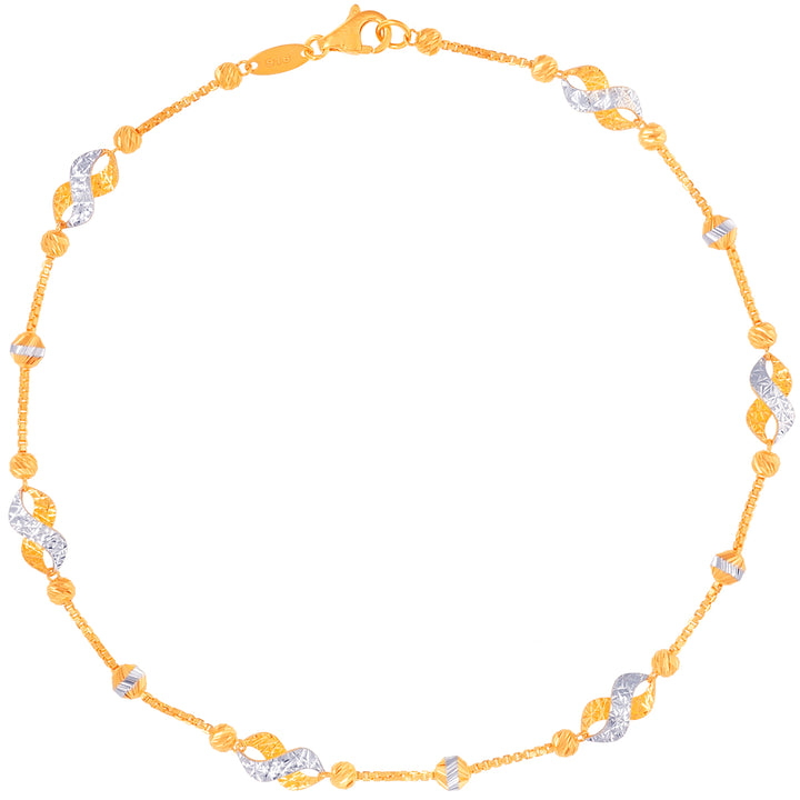 Intricate Two tone 2pcs Payal in 22K Gold