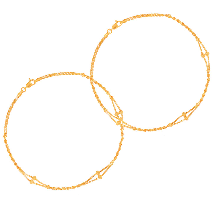 Attractive 2pcs Payal in 22K Gold