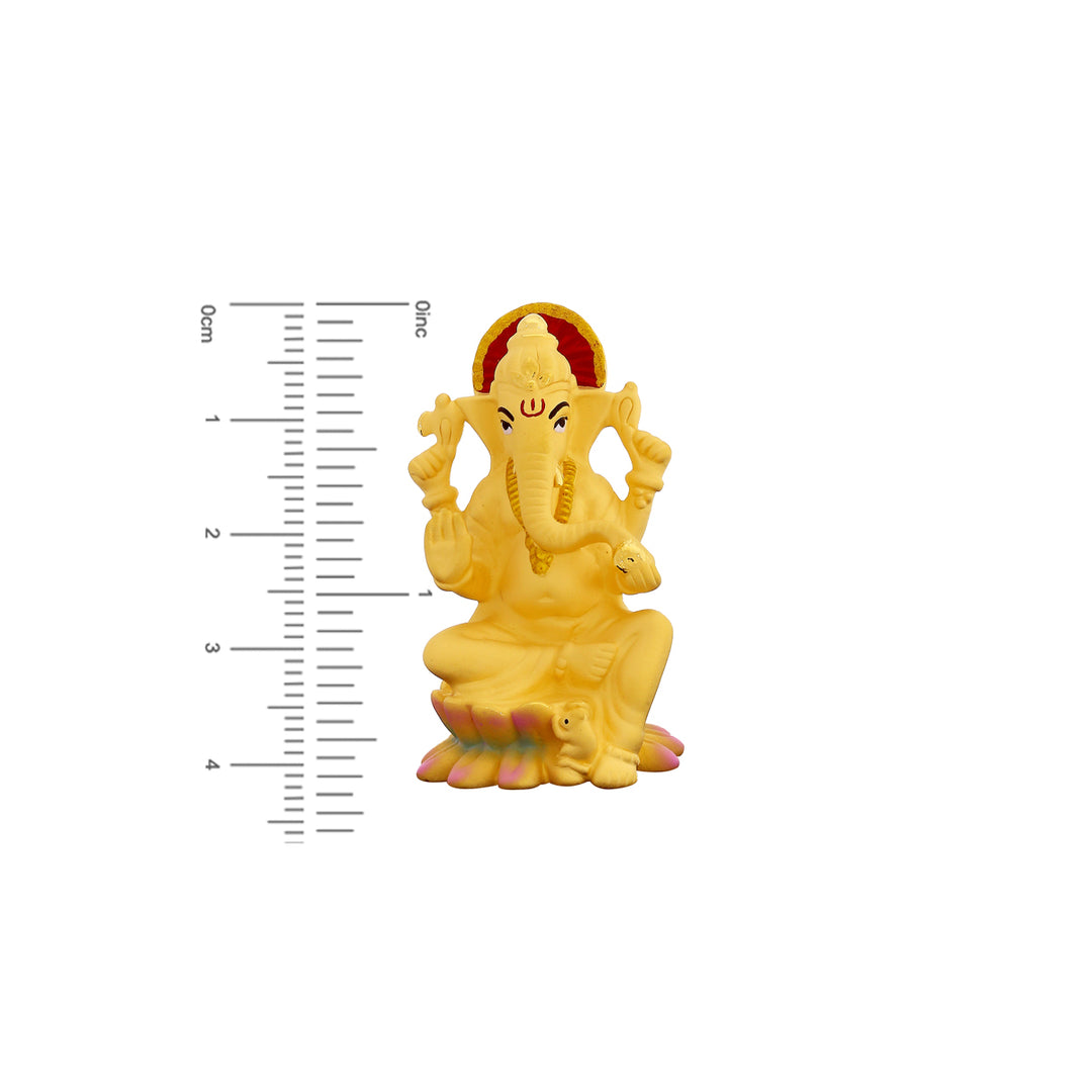 Ganesh Hollow Idol With Minakari in 24K Gold