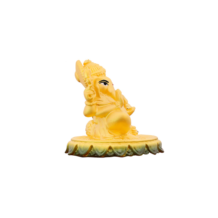 Ganesh Hollow Idol With Minakari in 24K Gold