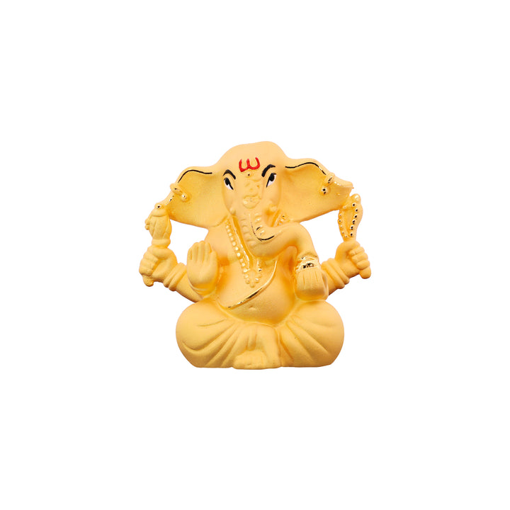 Ganesh Hollow Idol With Minakari in 24K Gold