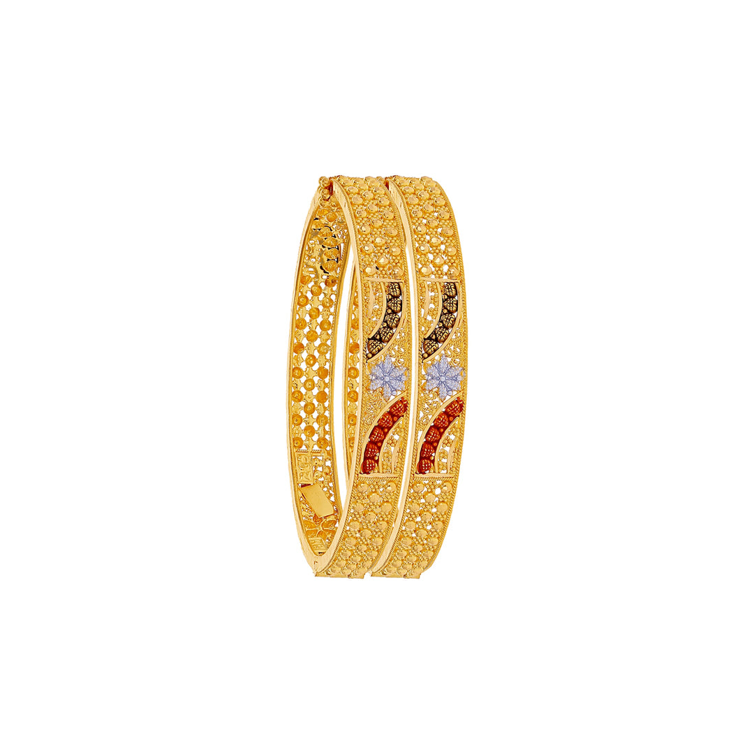 Kids Three-tone 2pcs Bangle in 22K Gold