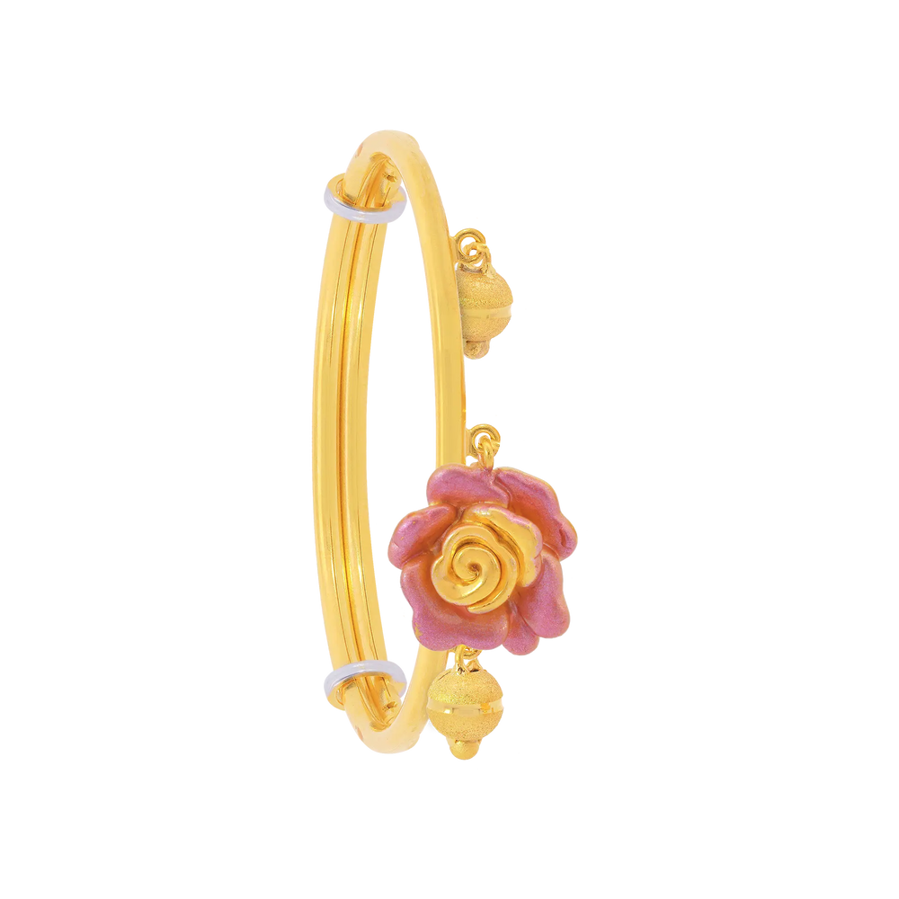 Kids Minakari Adjustable 2Pcs Bangle in 22K Gold