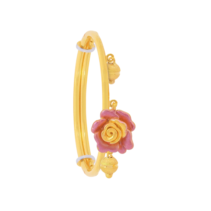 Kids Minakari Adjustable 2Pcs Bangle in 22K Gold