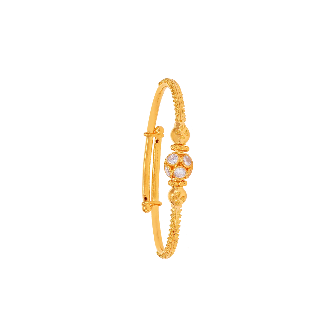 Kids 2pcs Bangle with CZ in 22K Gold