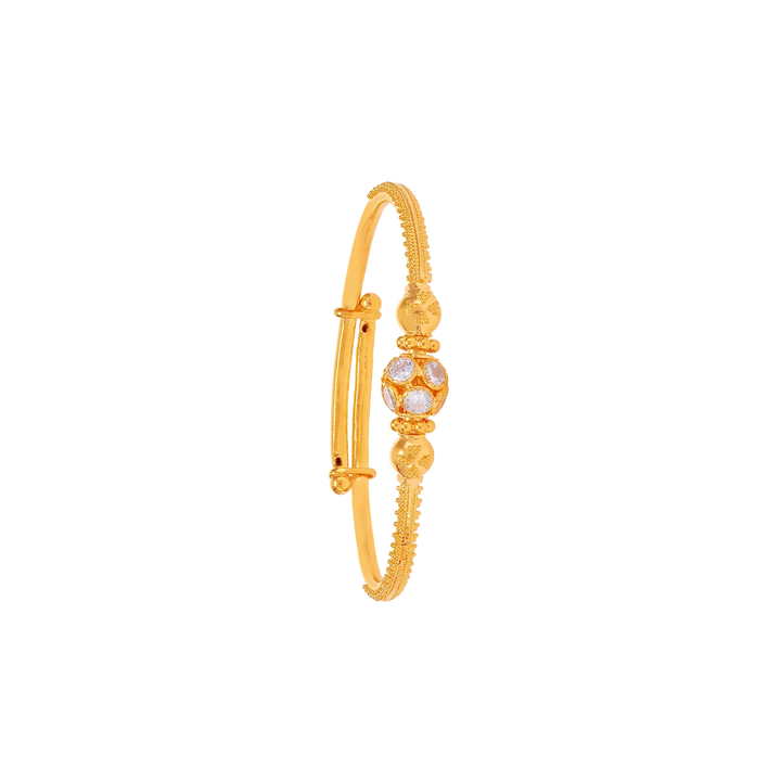 Kids 2pcs Bangle with CZ in 22K Gold