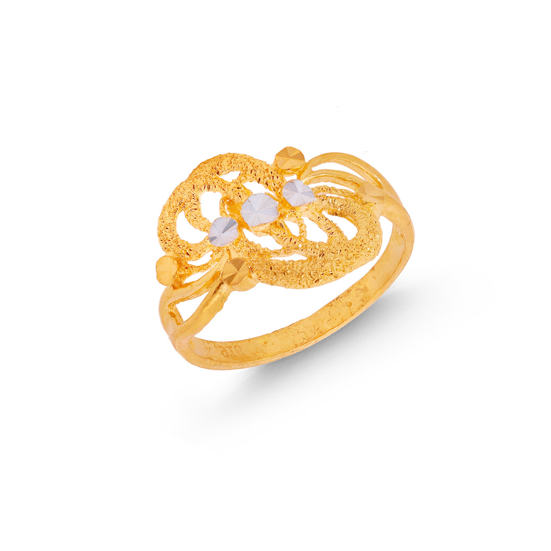 Artistic Two tone Ring in 22K Gold