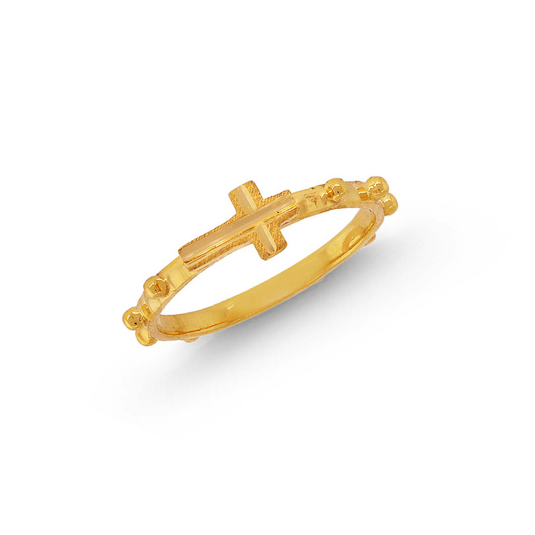 Intriguing Cross Ring in 22K Gold