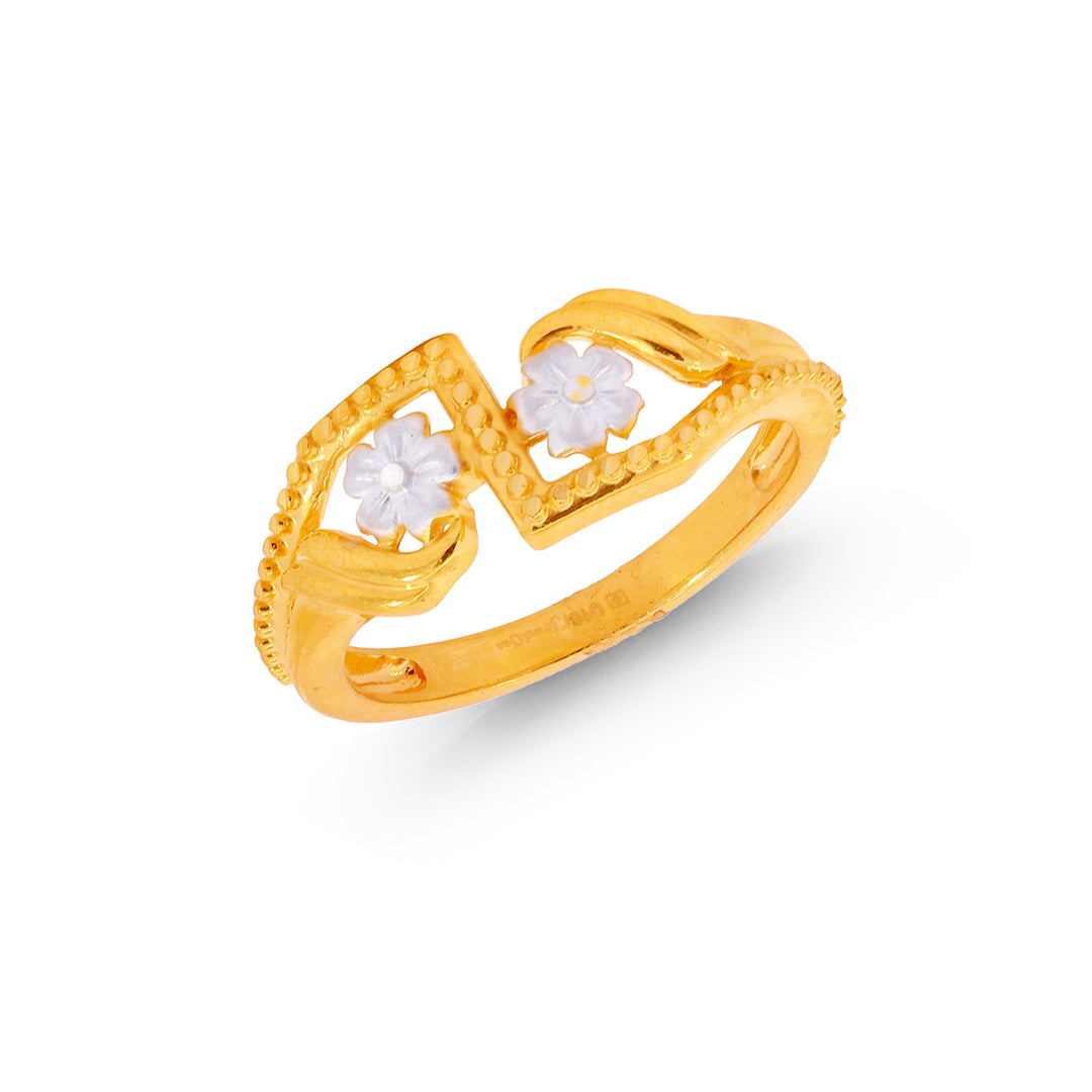 Gorgeous Two tone Ring in 22K Gold