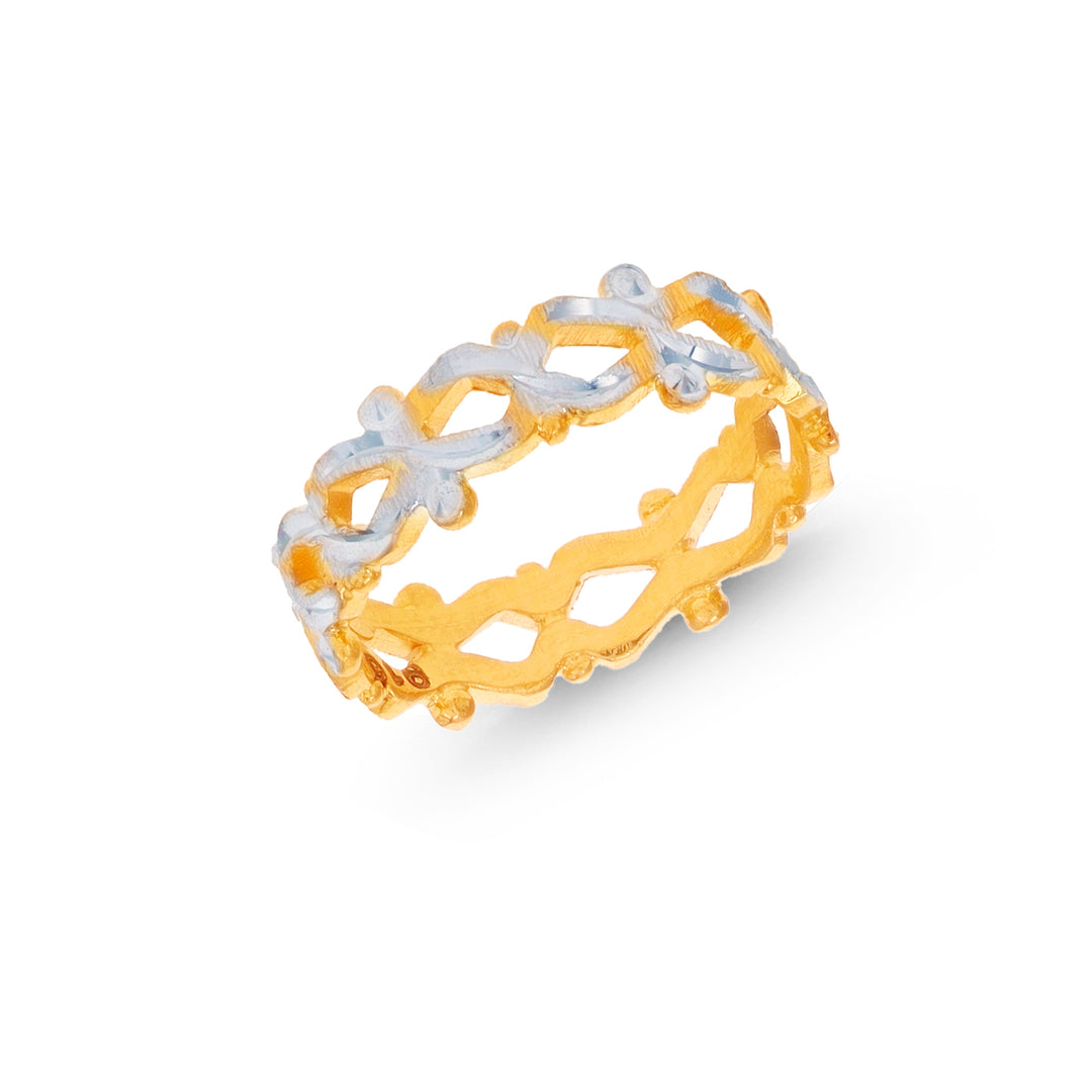 Attractive Two tone Ring in 22K Gold