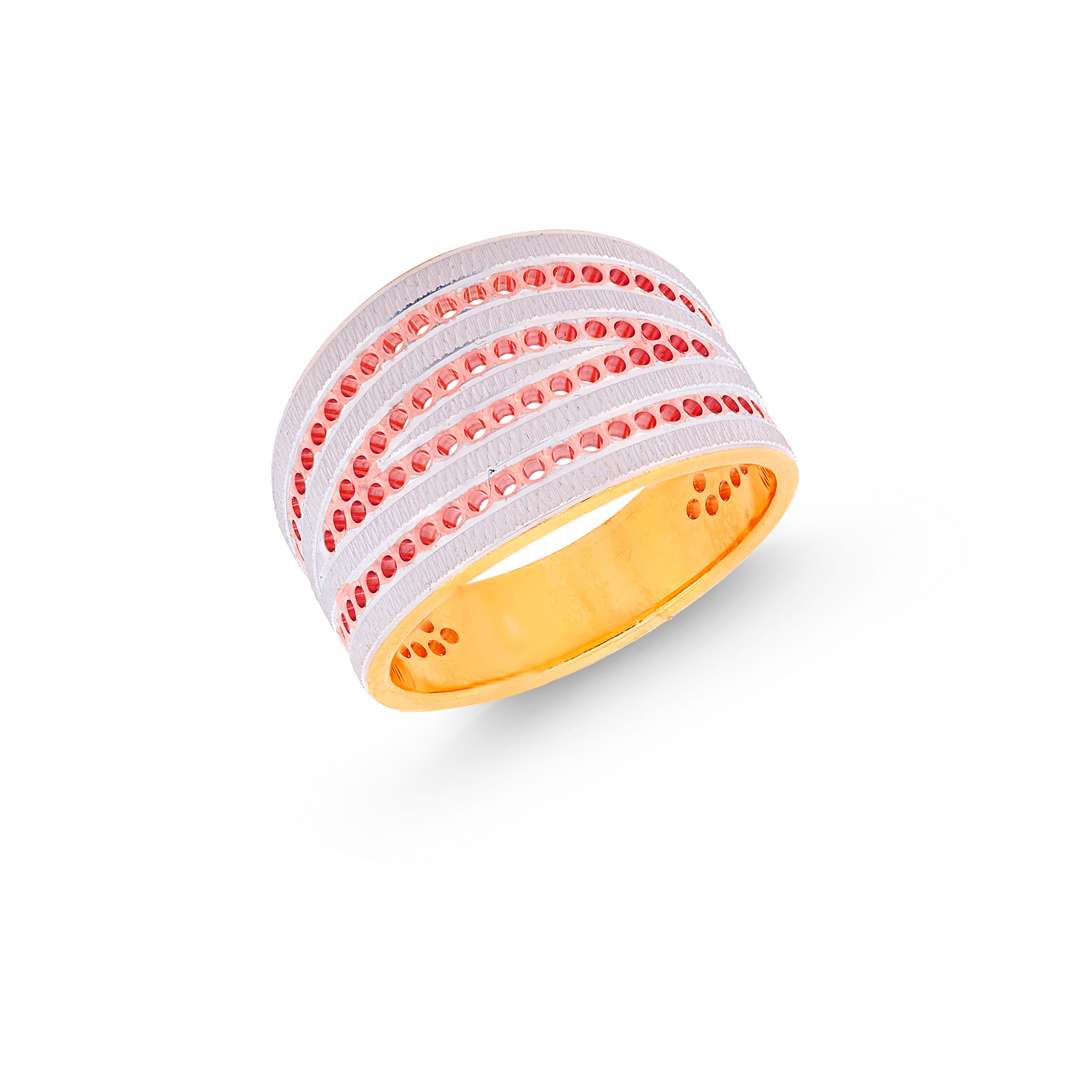 Gorgeous Three tone Ring in 22K Gold